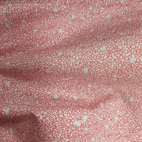 Percale coton chemise blanche impression digitale fleurette rouge - Mondial Tissus