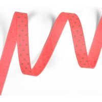 Ruban gros grain rose à étoile taupe - Mondial Tissus