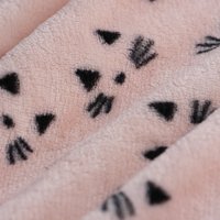Tissu douillette chat graphic rose - MT - Mondial Tissus