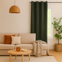 Rideau paddou bouclette kaki 140x260 - Mondial Tissus