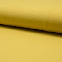 Maille jersey viscose stretch lourd uni jaune curry - Mondial Tissus