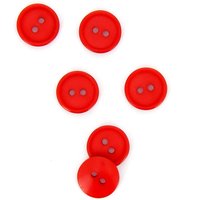 Boutons plats 2 trous rouge 15 mm - MT - Mondial Tissus