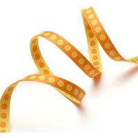 Ruban jacquard réversible pois jaune 10 mm - Frou Frou - Mondial Tissus