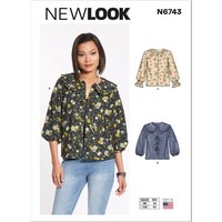 Patron New look 6743 femme blouse manche longue 36 au 48 - Newlook - Mondial Tissus