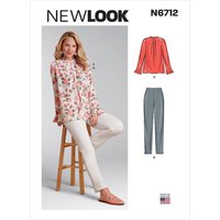 Patron New Look 6712 top plissé et pantalon ajusté du 34 au 46 - Newlook - Mondial Tissus