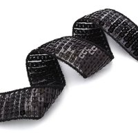 Ruban à sequins carrés - Noir 25 mm MT - MT - Mondial Tissus