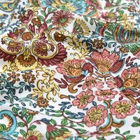 Tissu cretonne enduit imprimé paisley fleuri multicolore - Mondial Tissus