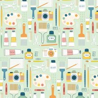 Tissu popeline de coton Dashwood motifs peinture vert - Dashwood Studio - Mondial Tissus