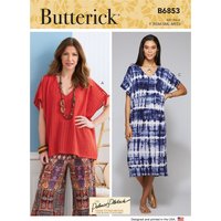 Patron Butterick B6853Y Robe,Top,Blouse Femme 32-42 - Butterick - Mondial Tissus