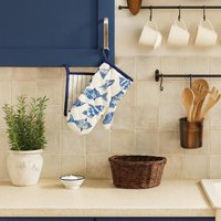 Gant et manique poisson bleu 20x20 + 18x28cm - MT - Mondial Tissus