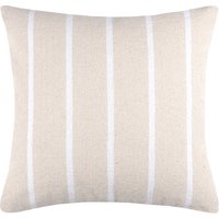 Coussin coton beige rayé blanc 50 x 50 cm - STOF - Mondial Tissus