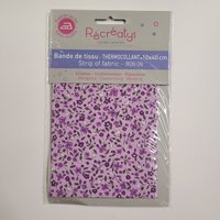 Bande 10 x 40 cm thermocollante fleurie violette - Mondial Tissus