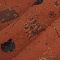 Jacquard chocolat chaud rouge - MT - Mondial Tissus