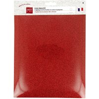 Feuille flex paillettes rouge - MT - Mondial Tissus