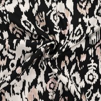 Tissu viscose chally imprimé fleur abstraite foil rose - Mondial Tissus