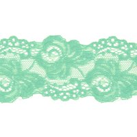 Ruban dentelle extensible rose turquoise vert 59mm - Mondial Tissus