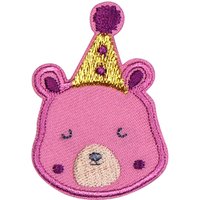 Écusson ourson rose chapeau pointu doré - Mondial Tissus