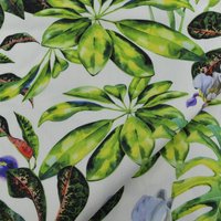 Toile transat outdoor déperlante teflon imprimée iris mauve - Mondial Tissus