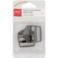 Boucle ajustable métal 32 mm 2 pcs nickel mat - MT - Mondial Tissus