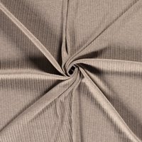 Maille Tricot stretch lignes reliefs taupe - Mondial Tissus