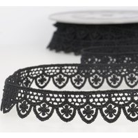 Ruban guipure noir 20 mm - Mondial Tissus