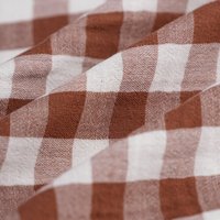 Tissu draps double gaze vichy brique - MT - Mondial Tissus