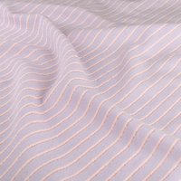 Tissu fin coton viscose Escale Guimauve parme rayé rose cuivré - Walkie Talkie - Walkie Talkie - Mondial Tissus