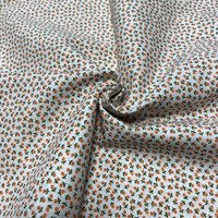 Tissu voile de coton doux blanc mini fleurettes oranges - Mondial Tissus