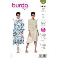Patron Burda 5948 robe taille haute encolure ronde 36 au 46 - Burda - Mondial Tissus