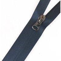 Fermeture à glissière étanche effet satiné bleu au mètre - Mondial Tissus