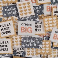 Étiquettes tissées assortiment Shiny x5 - IKATEE - Mondial Tissus