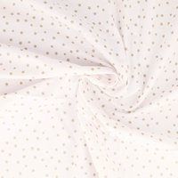 Tissu popeline coton blanc mini étoiles beige - Mondial Tissus