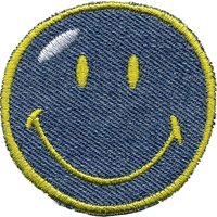 Écusson smiley gris et jaune - Mondial Tissus