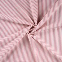 Maille jersey coton fines rayues rose - Mondial Tissus