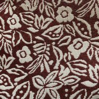 Tissu jacquard floral tessa roux - Mondial Tissus