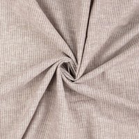 Tissu lin fine rayure beige foncé - Mondial Tissus