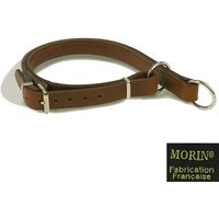Collier étrangleur cuir cousu double - Marron