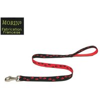 Laisse et collier nylon motif "Pattes" pour chiens