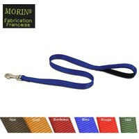Laisse pour chien en nylon, poignée cousue double rembourrée mousse