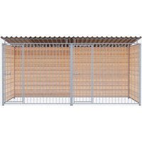 chenil-bois-mks-protecta-double-4-x-2-m-avec-1-separation-2-portes-facade-en-barreaux