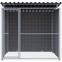 Chenil MKS en composite WPC - ETERNA - 2 x 2 m - Façade en grillage