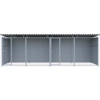 Chenil métal MKS - METALLO double 6 x 2 m avec 1 séparation, 2 portes - Façade en grillage