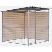 Chenil d'angle en bois + panneaux grillage MKS - 2m x 2 m