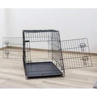Cage de transport métal pliante pour chiens et chats avec pan incliné