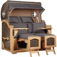 Strandkorb Düne Grande Bullauge Teak PE Grey Dessin 551 Strandkorb Düne Grande Bullauge Teak PE Grey Dessin 551