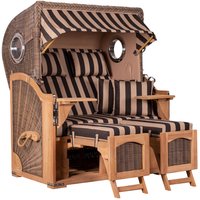 Strandkorb Düne Bullauge Teak PE Grey Dessin 581 Strandkorb Düne Bullauge Teak PE Grey Dessin 581