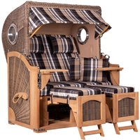Strandkorb Düne Bullauge Teak PE Grey Dessin 583 Strandkorb Düne Bullauge Teak PE Grey Dessin 583
