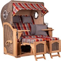 Strandkorb Düne Bullauge Teak PE Grey Dessin 584 Strandkorb Düne Bullauge Teak PE Grey Dessin 584