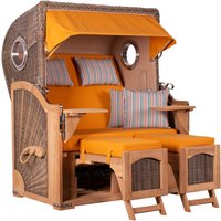 Strandkorb Düne Bullauge Teak PE Grey Dessin 586 Strandkorb Düne Bullauge Teak PE Grey Dessin 586