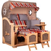 Strandkorb Düne Grande Bullauge Teak PE Grey Dessin 584 Strandkorb Düne Grande Bullauge Teak PE Grey Dessin 584